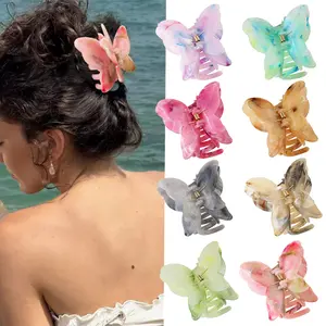 Butterfly imitation acetate claw clip, marble hair clip, high-end hair accessory for updos, shark clip hair accessory