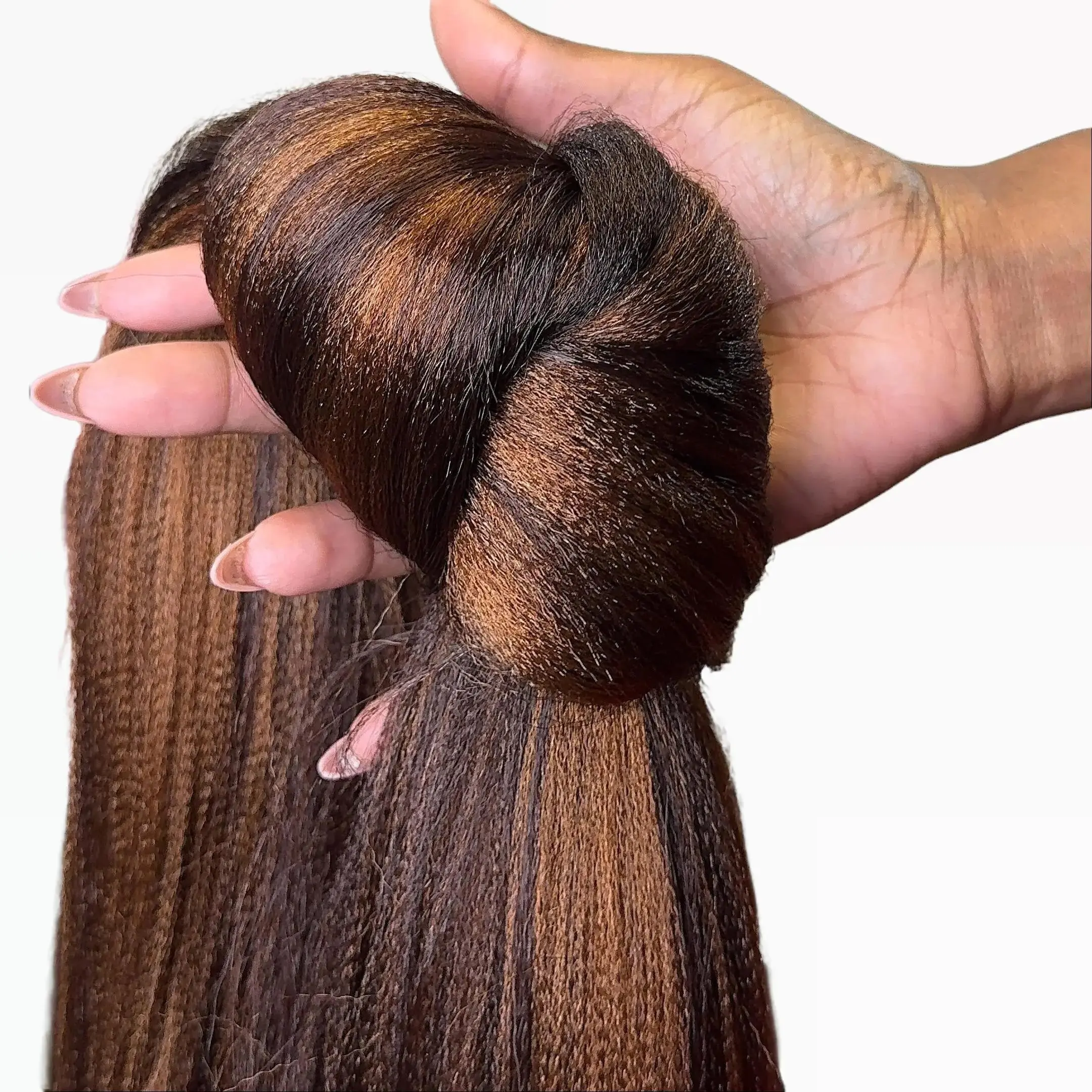 Brunette Allure Braiding Hair Bundle - 48” Lightweight Braids with Luxurious Chocolate Honey Brown Blend, Tangle-Free & Perfect for Braiding Synthetic Braided Wig Soft Synthetic Hair