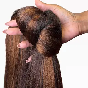 Brunette Allure Braiding Hair Bundle - 48” Lightweight Braids with Luxurious Chocolate Honey Brown Blend, Tangle-Free & Perfect for Braiding Synthetic Braided Wig Soft Synthetic Hair