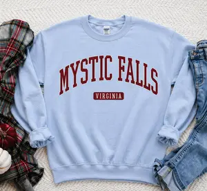 Mystic Falls Virginia Sweatshirt for Casual Wear, Salvatore Crewneck, TVD Fan Apparel, Soft Fabric, Comfortable Fit