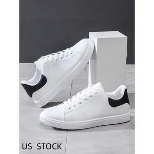Men's Stylish Slip-Resistant Simple Casual Sneakers For Sports And Students, White