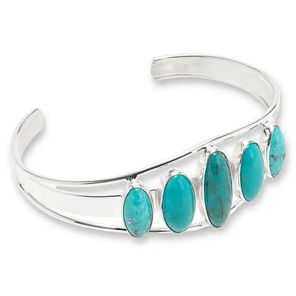 Mine Finds by Jay King Andean Blue Turquoise Sterling Silver Cuff Bracelet