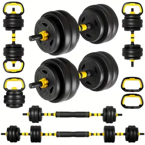 4-in-1 Adjustable Dumbbell And Barbell Set, 70 Lbs Free Weights with Curved Bar Connector for Men And Women, Perfect for Home Fitness Workouts convertible dumbbell workout  weights fitrx adjustable 1-inch hole Gym gym strength training belt