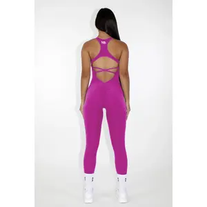 Aria Scrunch Booty Jumpsuit - Fuchsia