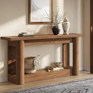 Tribesigns 63-Inch Console Table, Farmhouse Style For Living Room, Hallway, or Entryway, Rustic Brown, 2-Tier Narrow Sofa Table Tribesigns 63-Inch Console Table, Farmhouse Style For Living Room, Hallway, or Entryway, Rustic Brown, 2-Tier Narrow Sofa Table