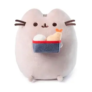 GUND Pusheen 9.5" Bento Box Snackable Plush Toy - 9.5" Tall, Classic Striped Tail & Back, Embroidered Facial Details, Gift for Foodies
