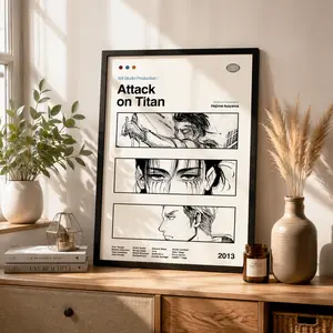 Attack On Titan Poster |   AOT Anime Wall Art for Bedroom, Gaming Room & Anime Room Decor
