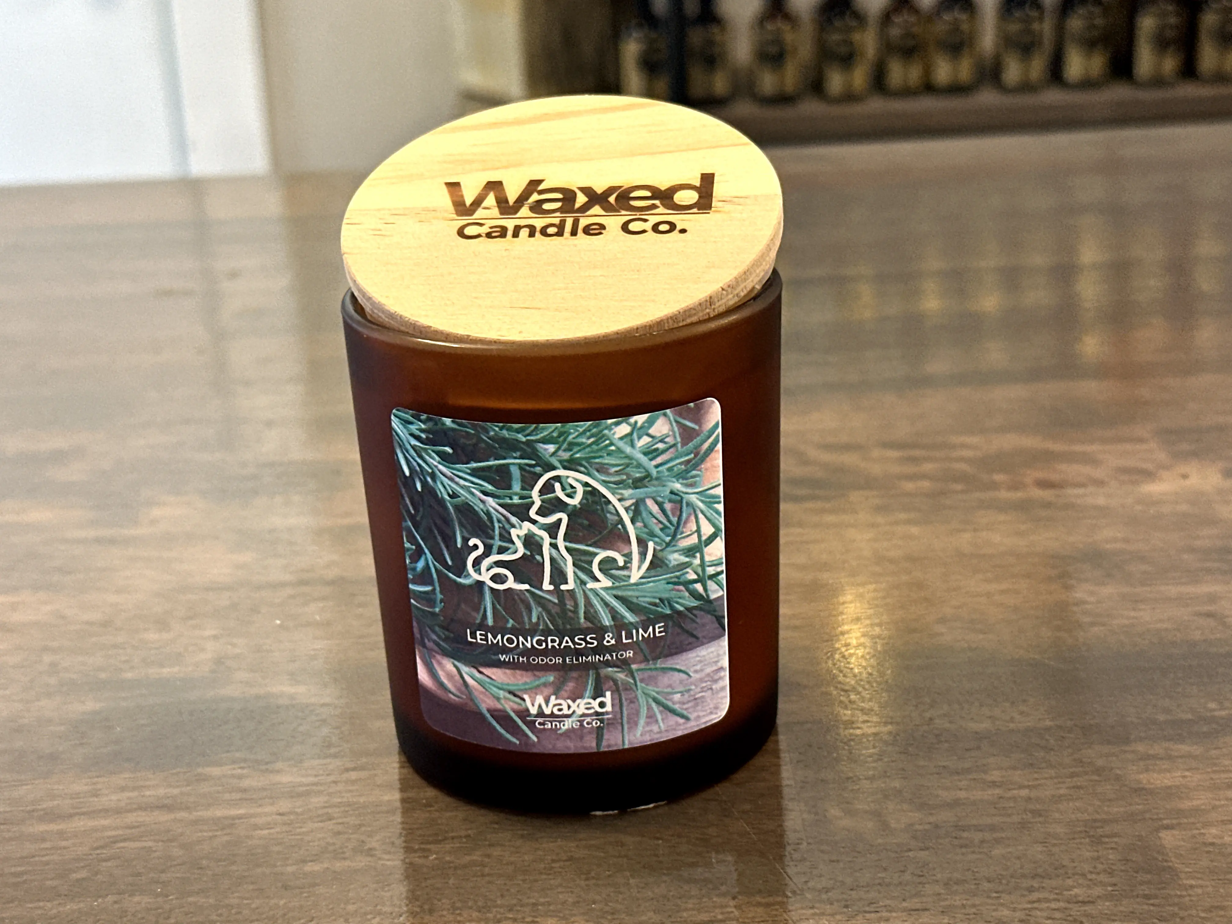 Waxed Candle Co. Lemongrass & Lime 8oz Odor Eliminator Pet Candle for Household Use with Aromatic Scent