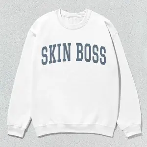 Skin Boss Sweatshirt Collegiate Crewneck Sweater Unisex Grey