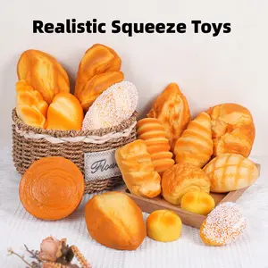 PU slow rebound simulation food big bread model pineapple bag caterpillar bread pinch toy