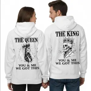 King and Queen Couple Hoodie You and Me We Got This Skeleton Matching Outfits Pullover for Women for Men Unisex, Perfect Gift Anniversary Clothes