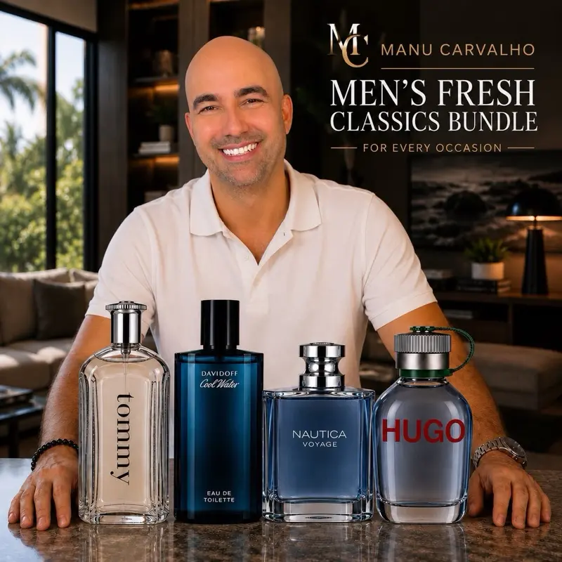 Mega Bundle Davidoff Cool Water men 125 Ml + Hugo Green 125 ML + Nautica Voyage 100 ML + Tommy 100 ML Very Long Lasting and Fresh EDT Spray