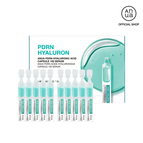[Anua] PDRN Hyaluronic Acid Capsule 100 One Day Serum (1mL*10ea) | Hyaluronicacid, Radiant Plumping Serum, Korean skincare, Facial serum Lightweight Moisture