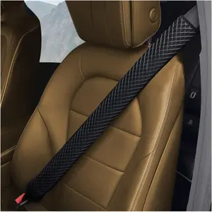 Extra Long Car Seat Belt Cover, 2PCS Soft Vehicle Seatbelt Shoulder Strap Cushion Pad, Comfortable Auto Interior Neck Harness Protector Accessories, Universal for SUV RV Truck (Black)