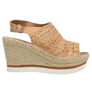 VANELi Womens Cadet Perforated Espadrille  Casual Sandals Casual High Heel 3" & Up - Brown