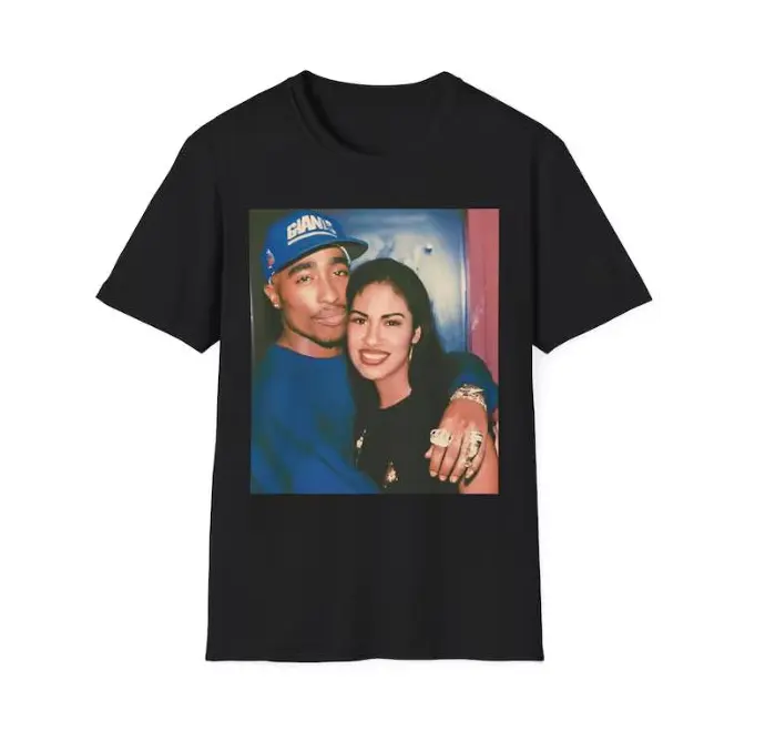 Tupac & Selena Graphic T-shirt, S-3XL, Streetwear & Underwear Womenswear Tops, Unisex Cotton Crewneck T-Shirt - Medium, Short Sleeve, Casual Tee