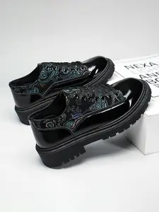 Men's New Trendy Versatile Lace-Up Low-Top British Style Fashion Casual Leather Shoes, Comfortable and Stylish Footwear for Daily Wear