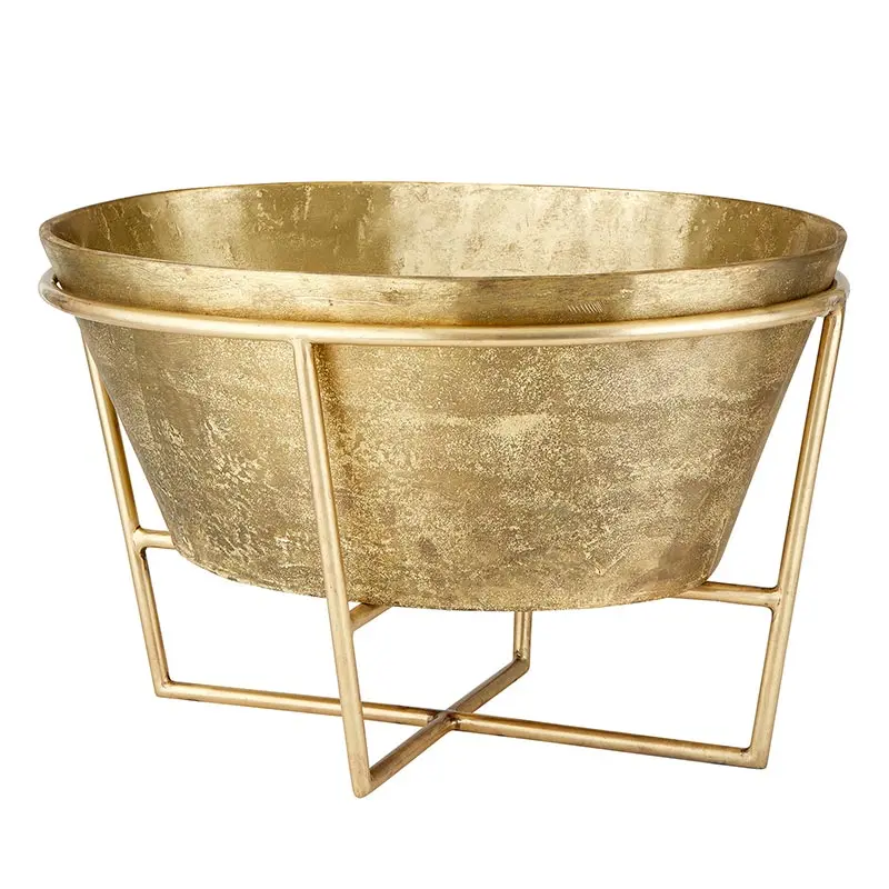 Creative Brands P2609 Large Gold Aluminium Lightweight Champagne & Wine Bucket Utensil with Removable Stand, Ice Storage for Celebration, Gathering