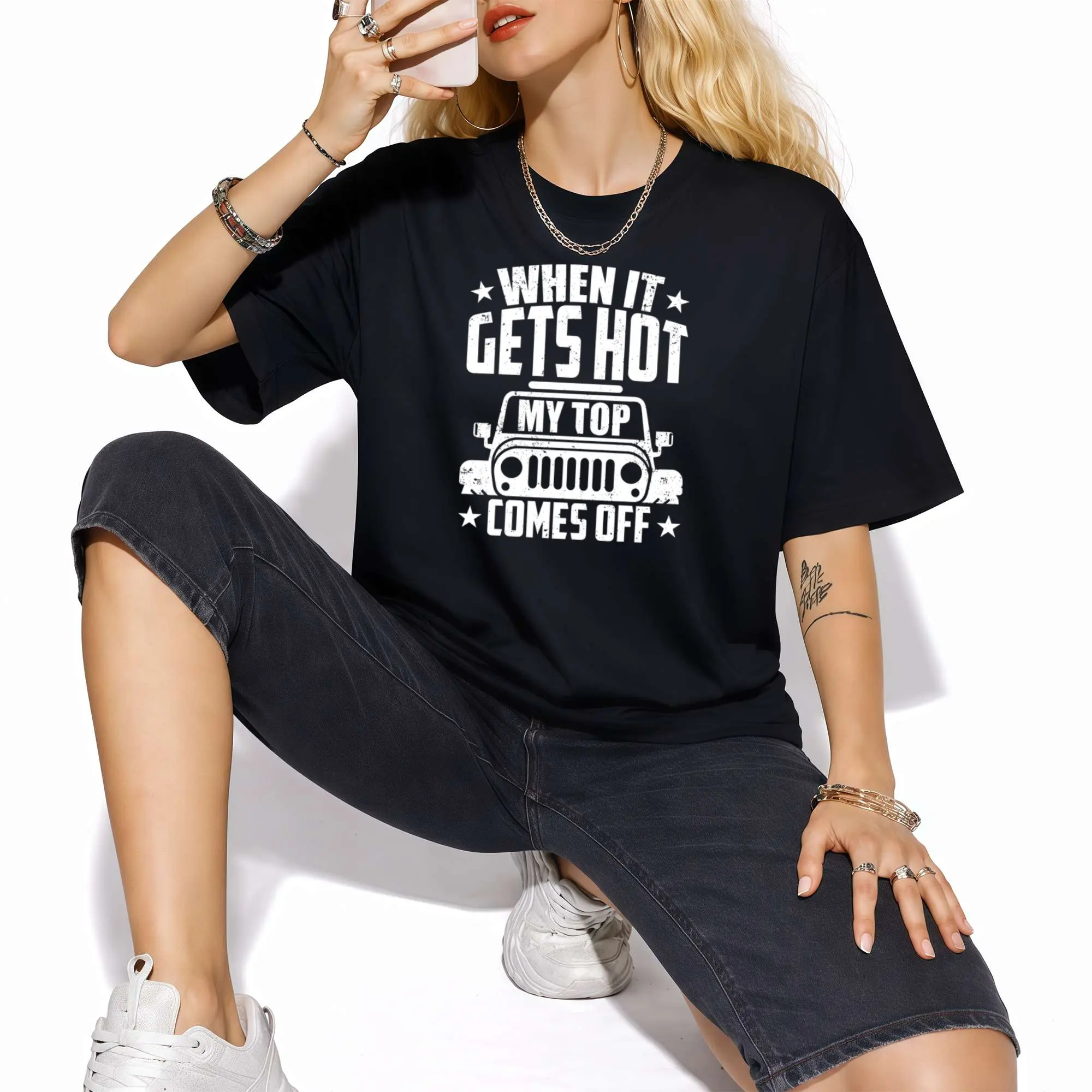 When It Gets Hot My Top Comes Off Off-Road Jeep Graphic T-Shirt |   Vintage Funny Off-Road Tee |   Unisex Casual Summer Top |   Jeep Lover Gift Menswear Print