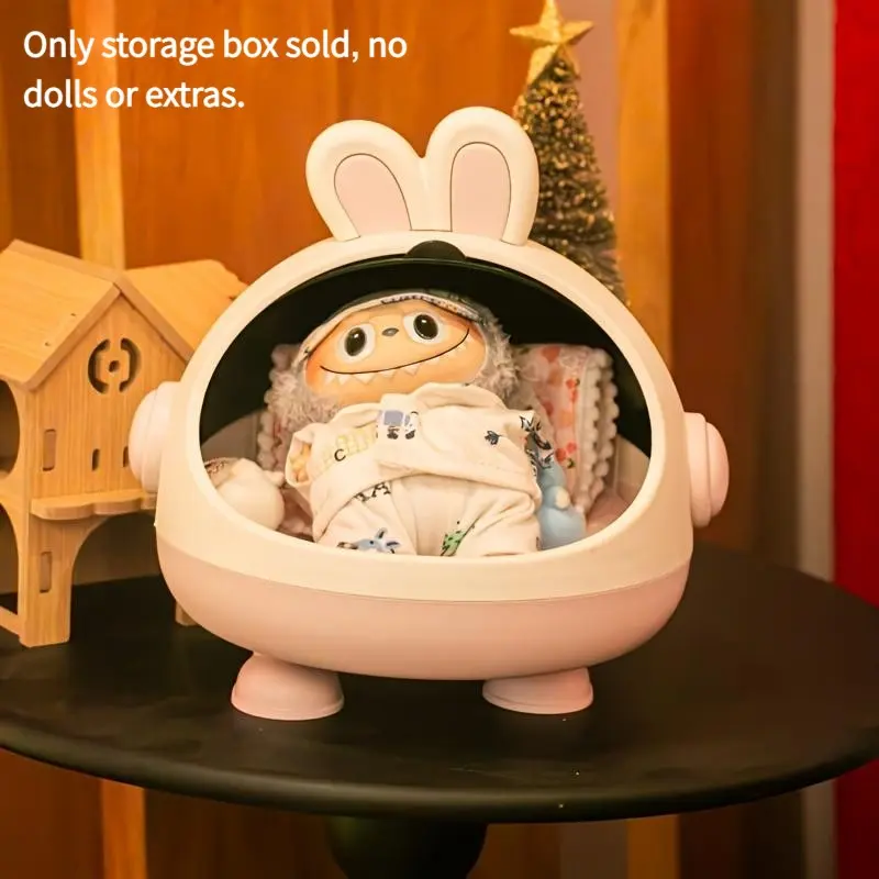 Cute Rabbit Design Space Capsule Display Box, Desktop Ornament, Desktop Storage Organizer, Home Organizer for Living Room Bedroom Office Car, Dustproof Organizer Boxes, Dust Free Organizer, Display Container