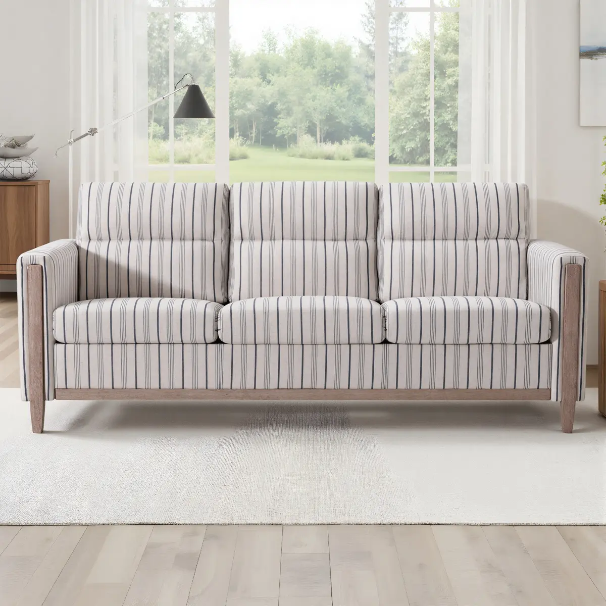 Comfortable Solid Wood Three-Seater Sofa - Soft Cushions, Durable and Long-lasting,79.5" Sofa Couch for Living Room
