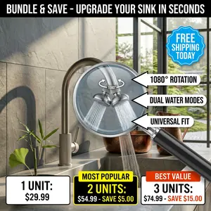 【VibeHome Selection】UFO Kitchen Faucet Aerator No-Install 360° Rotating No-Splash -for Effortless, Adjustable Water Pressure,Universal Size,Rotating Swivel Faucet Durable Brass