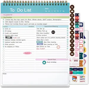 To Do List Notepad, Spiral Bound Undated Daily Planner, 52 Sheets 8.5" X 10.5" Tear Off Task Planning Pad with Checklist, For Work Office Home
