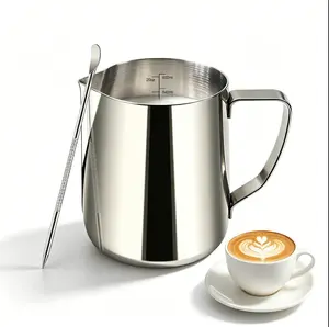 20Oz 304 Stainless Steel Milk Frother Set - Frother Coffee Pots With Graduated Milk Pitcher, Latte Art Needle - Home Coffee Making Tool, Thoughtful Mother's Day Gift