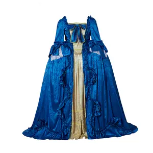 Elegant Medieval Blue Lolita Dress - Renaissance Cosplay Costume for Women | Gothic Victorian Ball Gown | Fantasy Roleplay Outfit