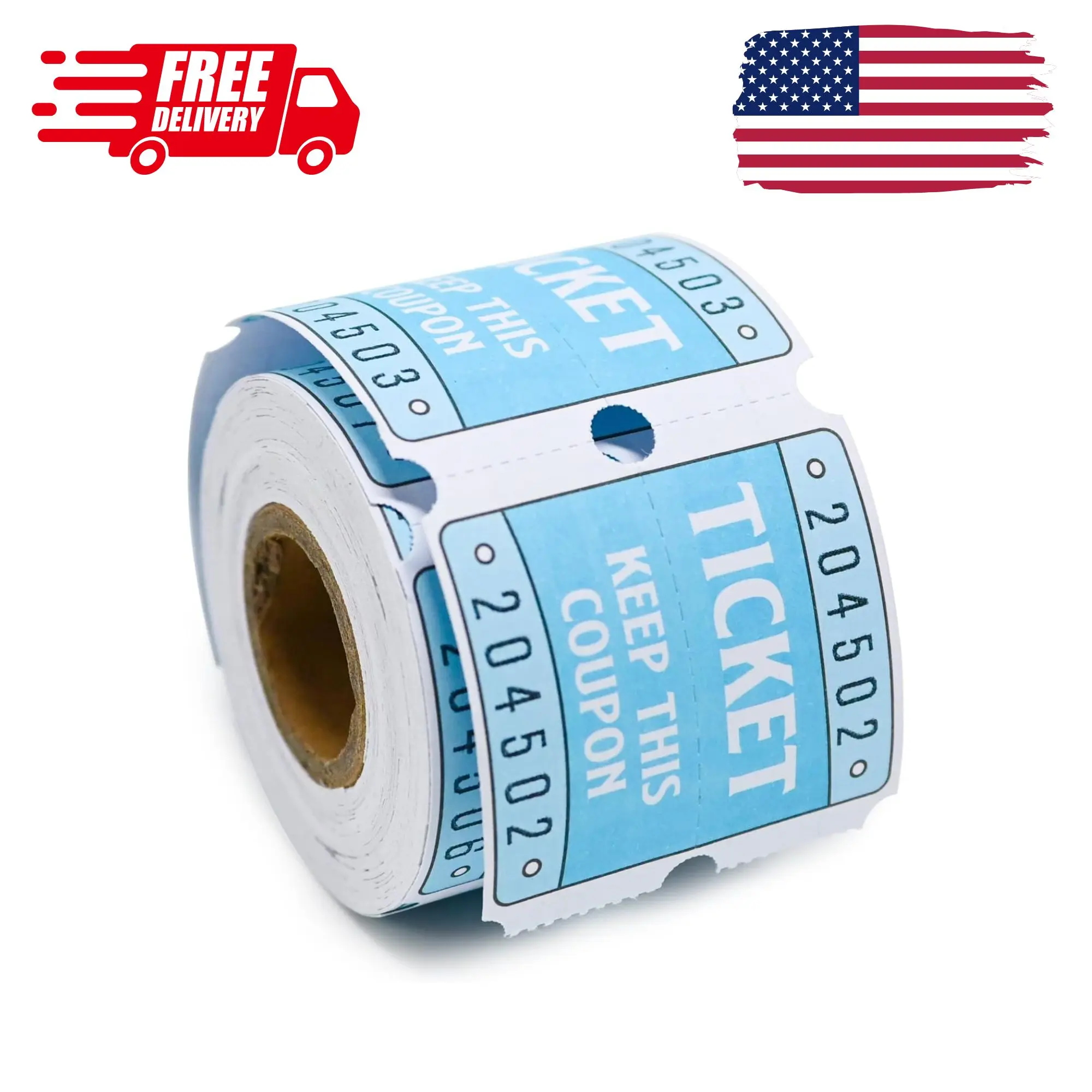 250 Raffle Tickets, 50/50 Double Roll Tickets Blue