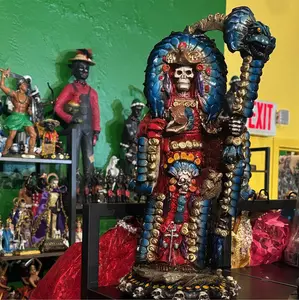 16 in Religious Santa Muerte Statue, Aztec-Style Charged Figurine with Multiple Color Options, Home Decor Ornaments for Room & Household Items Decor