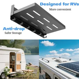 Foldable Wall Rack, Metal Storage Shelf, Carbon Steel Wall Mount Organizer with 6 Hooks, Hanging, Space Saving Design, Kitchen, Wall Installation