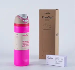 Owala FreeSip 24oz Insulated Stainless Steel Water Bottle Straw Pink BPA Free