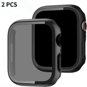 2-Pack Smartwatch Anti-Spy Protective Case (Built-in Tempered Glass) — 2-in-1 Ultra-Thin Privacy Screen Protector & Case; Compatible with 38–49mm Apple Watch Series & Ultra Models; Stylish Protective Accessory for Men & Women (Case Only)