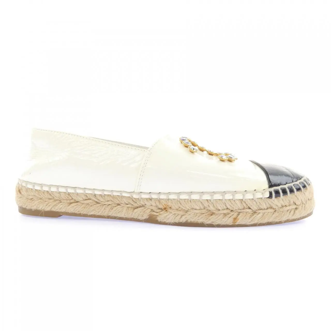 Pre-owned CHANEL Patent Leather Small Leather Goods Patent Calfskin Espadrille Shoes