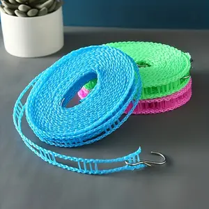 1pc Portable Clothesline, Upgraded Thickened Clothesline, Anti-slip Windproof Drying Rope, Camping Drying Clothes Hanging Rope, Indoor And Outdoor Home Laundry Supplies, Outdoor Camping Accessories, Bathroom Dorm Accessories