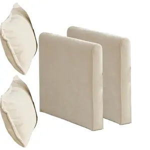 Beige Chenille Cloud Sofa Armrest Only, Modern Modular Sectional Couch Accessory, Double Layer Upholstered Cushion Adjustable Backrest Breathable Fabric Leisure Sofa Part for Living Room Bedroom Apartment