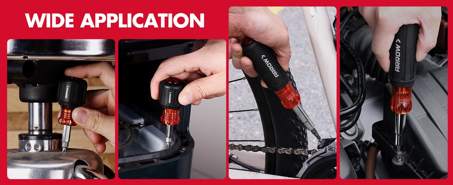#backtoschool ARROW Multi-Screwdriver Set, 11-in-1 Standard/5-in-1 Stubby Multi-bit Screw Driver & Nut Driver Set, Premium S2 Steel, Comfortable Grip, with Phillips, Slotted, Torx, Square Bits and Hex Sockets #backtoschool ARROW Multi-Screwdriver Set, 11-in-1 Standard/5-in-1 Stubby Multi-bit Screw Driver & Nut Driver Set, Premium S2 Steel, Comfortable Grip, with Phillips, Slotted, Torx, Square Bits and Hex Sockets