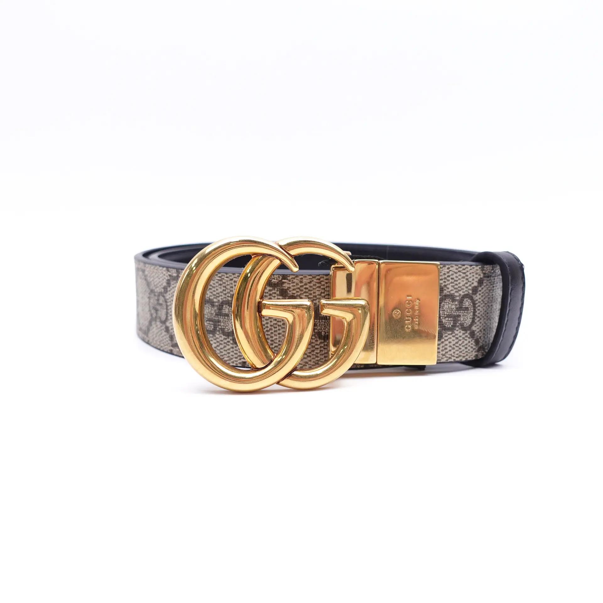 Pre-owned Gucci Black Coated Canvas Belt T10397398