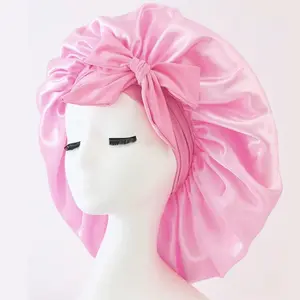 Adjustable Satin Sleep Bonnet – Silk Hair Cap with Tie for Women & Men, Protects Hair Overnight