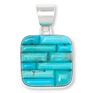 Mine Finds by Jay King Kingman Turquoise Corn Row 3D Inlay Pendant