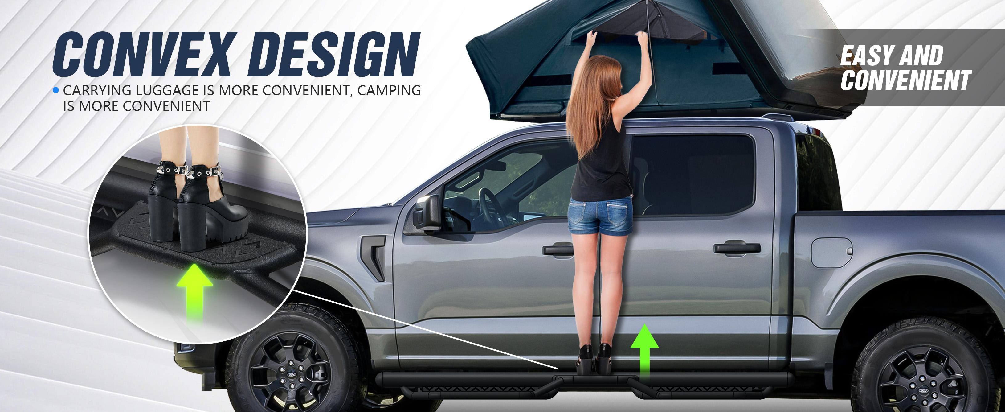 【EYOUHZ】Carbon Steel 2-Tier Wave Pattern Bolt-On Crew Cab Running Boards, Automotive Side Steps for 2019-2026 Chevy Silverado/GMC Sierra 1500 (Excl 2019 1500 LD/Limited), 2020-2026 GMC Sierra 2500HD 3500HD Truck Accessories