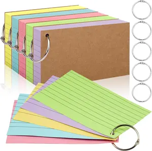 3x5 Inches Index Cards with Ring, 350 Pcs Office Stationery Flash Cards for Labeling & Organization