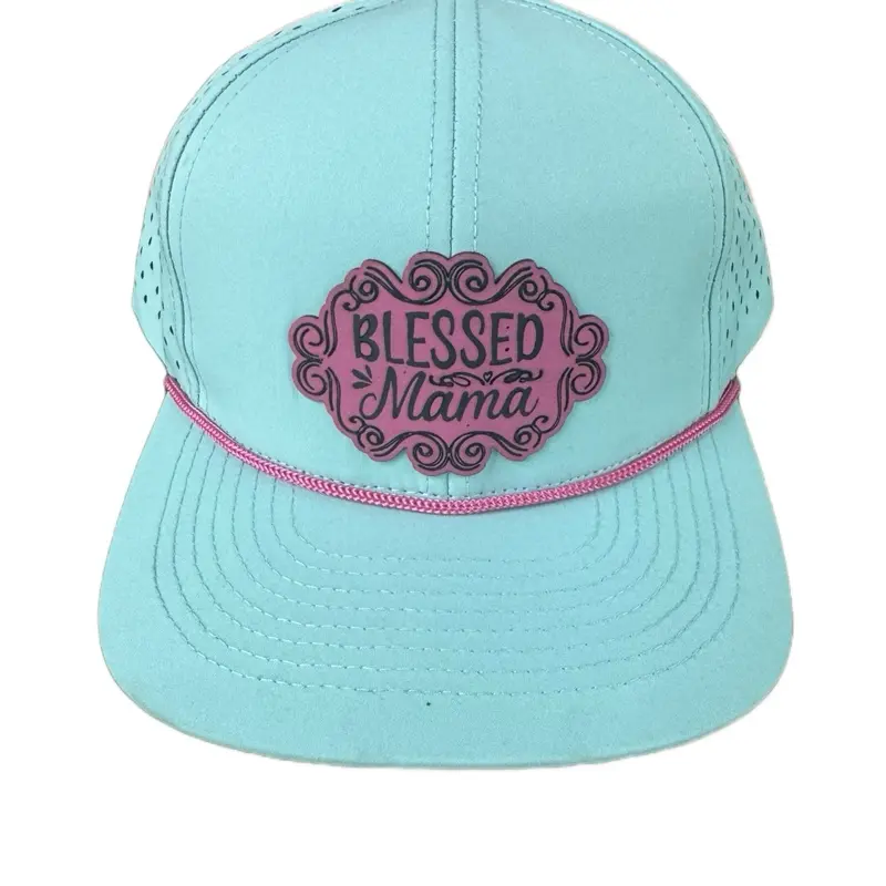 Waterproof SnapBack hat with rope and blessed mama leatherette patch