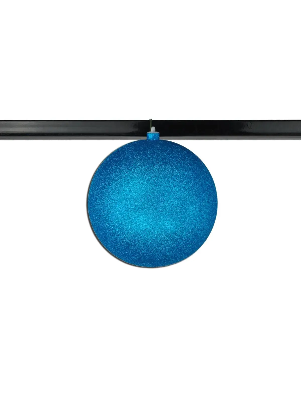 212 MAIN 8 in. Glittered Aqua Ball Shape Hanging Ornament with Wire Hanger (Pack of 2) - Shatterproof Christmas Tree Decoration, Home Supplies, Home Decor Ornament, Party Decor
