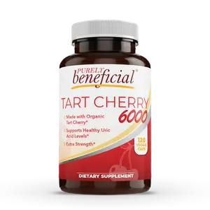 PURELY beneficial Tart Cherry Capsules 6000 mg, Extra Strength Montmorency Tart Cherry Extract, Uric Acid Flush for Joint Comfort, Antioxidant & Immune Support, Non-GMO, Gluten Free, 120 Count