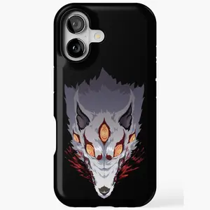 Chainsaw Man Phone Case, Wolf Devil Inspired Art, Fiery Eyes and Monstrous Energy, Cool Dark Anime Cover for Fans