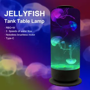 Jellyfish Lamp 2.5L USB Plug-And-Play, LED Color-Changing Aquarium Light, Speed Control, 8 Modes, Home Office Ambiance, Unique Gift