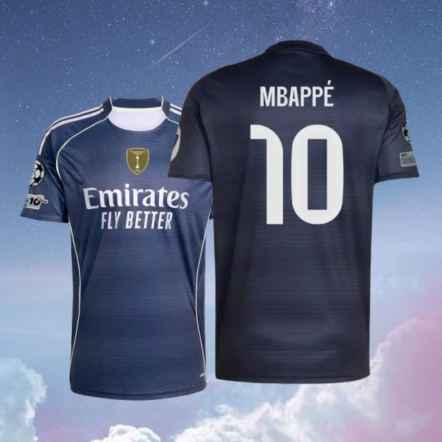 25 26 Home Kit White 10# Mbappe Short Sleeve Soccer Jersey Fans Version