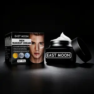 East Moon Men's Bare Face Cream - Oily Skin Sunscreen Moisturizer, Wipe-On Light Makeup Base, Acne Mark & Blemish Concealer, Hydrating, Skin Repair, Lazy Beauty Waterproof Skincare
